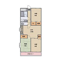 JR信越本線 長野駅 5.2kmの賃貸マンション 4階3LDKの間取り