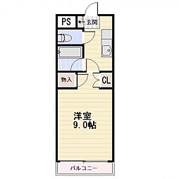 JR信越本線 長野駅 3.1kmの賃貸マンション 3階1Kの間取り