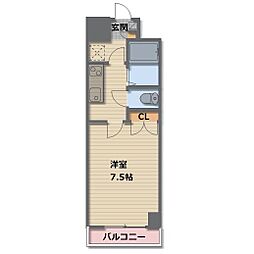 長野電鉄長野線 権堂駅 徒歩3分の賃貸マンション 4階1Kの間取り