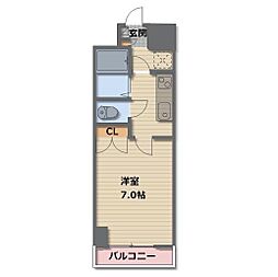 長野電鉄長野線 権堂駅 徒歩3分の賃貸マンション 5階1Kの間取り