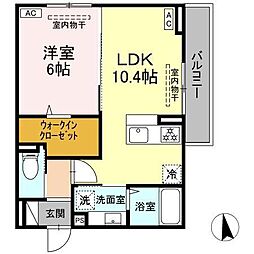 JR信越本線 長野駅 徒歩6分の賃貸アパート 2階1LDKの間取り
