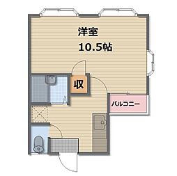 クオリティハウス若宮A 1Kの間取図画像