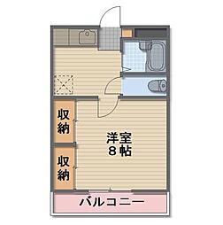 ハピネス～S.OA 1Kの間取図画像