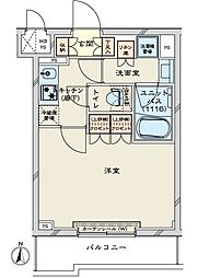 ルーブル川崎鷺沼 1Kの間取図画像