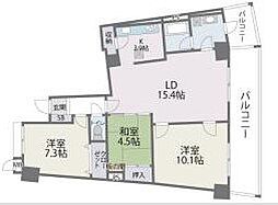 西鉄貝塚線 香椎花園前駅 徒歩24分の賃貸マンション 13階3LDKの間取り