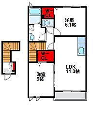 プティアンジュ2 2LDKの間取図画像