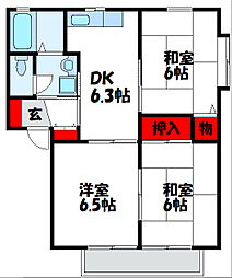 コーポ1番館 3DKの間取図画像