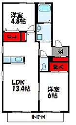 メゾン・クレール 2LDKの間取図画像
