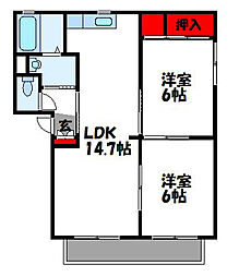 バリュージュ天神 2LDKの間取図画像