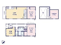 府中市紅葉丘1丁目　新築未入居　全2棟　A号棟 3LDKの間取り