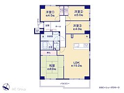 八王子パークヒル宇津木台第二団地3号棟 4LDKの間取り