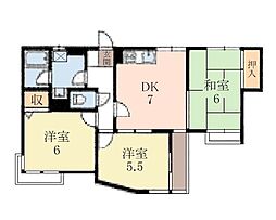 ハイメゾン橋本5 3DKの間取図画像