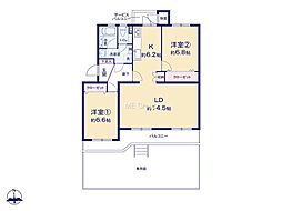 エミネンス茅ヶ崎3号棟 2LDKの間取図画像