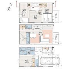 川崎市高津区下作延4丁目 新築戸建 全3棟 2号棟