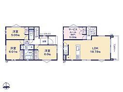 川崎市多摩区南生田6丁目6　新築戸建　全3棟　2号棟