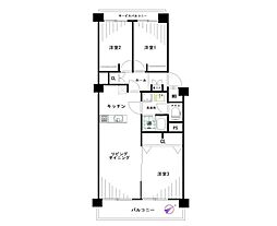 グリーンコーポ鶴見 2LDKの間取図画像