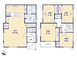 相模原市中央区田名3期 新築戸建 全2棟 1号棟