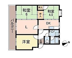 下瀬谷団地8号棟 3LDKの間取図画像