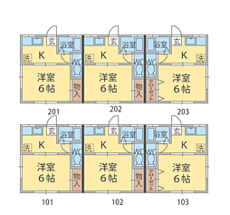 メゾン・ド・イヌイ 202 1階1Kの間取り