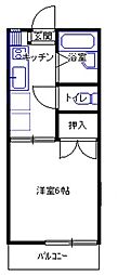 コーポカヤ 1Kの間取図画像