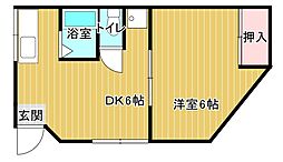 野本ハイツ 1DKの間取図画像