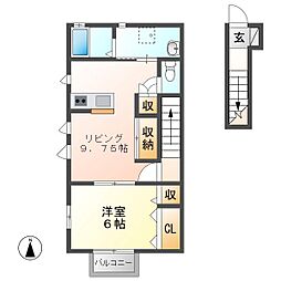 アナバス 1LDKの間取図画像
