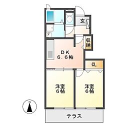 メゾン・ド・セレノ 2DKの間取図画像