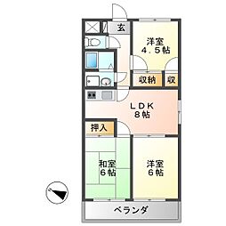 アルトラマンションA 3LDKの間取図画像