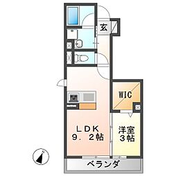 重満荘2 1LDKの間取図画像