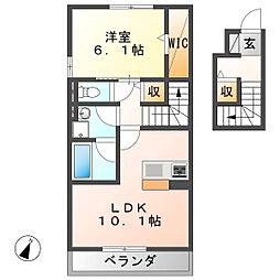重満荘2 1LDKの間取図画像