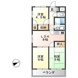アルトラマンションA 3LDKの間取図画像