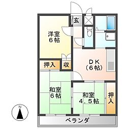ジョイライフ手賀野 3DKの間取図画像