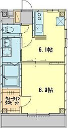 すまいる倉賀野 1DKの間取図画像