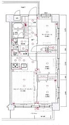 プロスタイルウェルスお花茶屋DefiT 3LDKの間取図画像