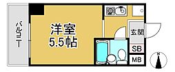ライオンズマンション三宮 ワンルームの間取図画像