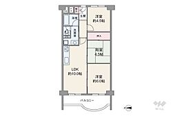 御影プライムハイツ 3LDKの間取図画像