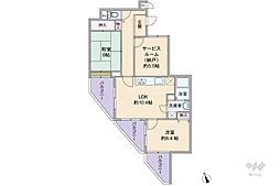 セントラルハイツ岡本 2SLDKの間取図画像