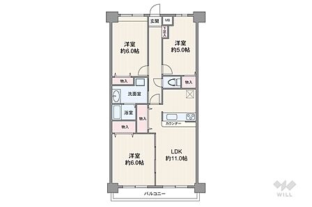 3LDK 間取り