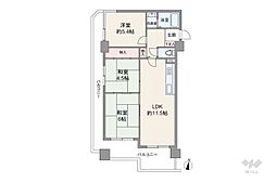 甲南グランドハイム御影 3LDKの間取図画像