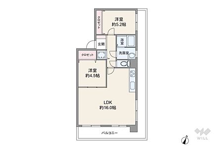 2LDK 間取り