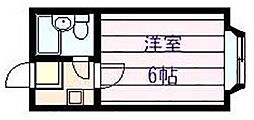 ロイヤル柏原 1Kの間取図画像