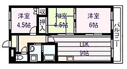 フローラルマンション 3LDKの間取図画像