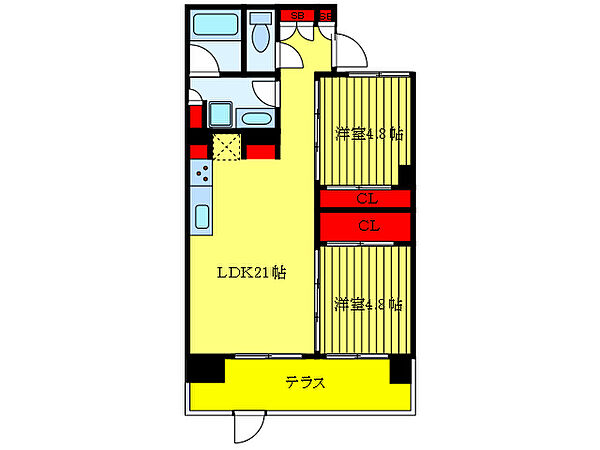 ブランシエスタ王子 104｜東京都北区王子5丁目(賃貸マンション2LDK・1階・52.45㎡)の写真 その2