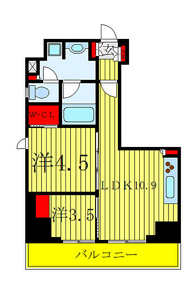 東京都台東区入谷2丁目(賃貸マンション2LDK・12階・45.04㎡)の写真 その2