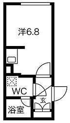 JR京浜東北・根岸線 王子駅 徒歩6分の賃貸マンション 5階ワンルームの間取り