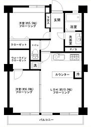 NK渋谷コータース 10階2LDKの間取り