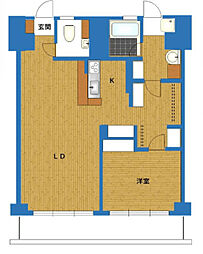 京王線 初台駅 徒歩6分の賃貸マンション 8階1LDKの間取り