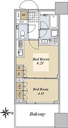 シティタワー銀座東 11階2Rの間取り