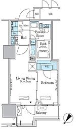 HARUMIFLAG PORT VILLAGE A棟 14階1LDKの間取り