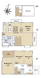 大岡山1丁目戸建 4LDKの間取り